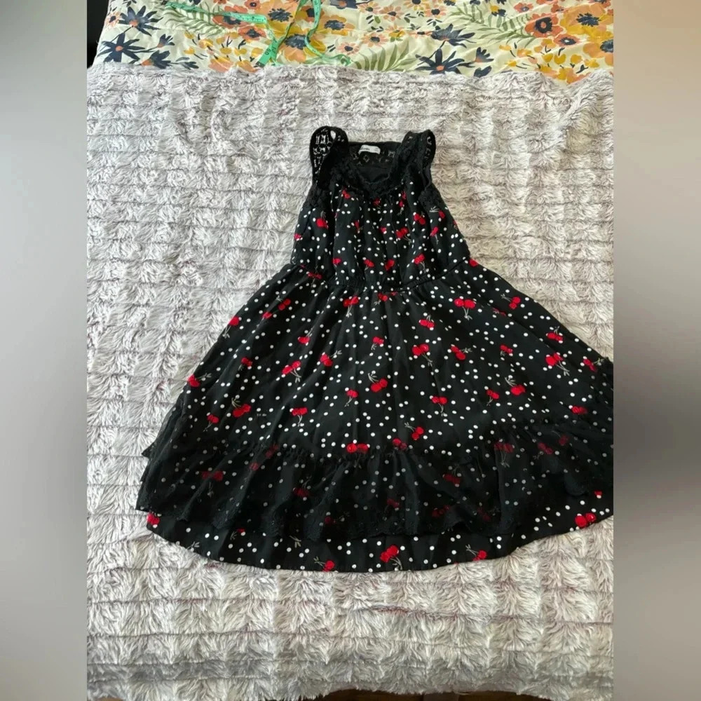 Epic Threads Girls Black and Red Cherry Dress Size Medium - Picture 2 of 13